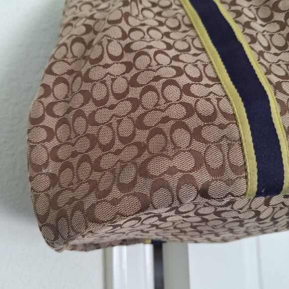 Coach Devin 26131 Brown Canvas/Leather Shoulder/Tote Bag - Picture 4 of 11